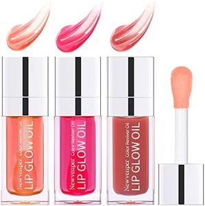 3 PCS Hydrating Lip Glow Oil Long Lasting Plumping Lip Gloss Transparent Toot Lip Balm Moisturizing Lip Oil Repairing Lip Lines and Prevents Dry Cracked for Lip Care and Dry Lips
