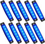 PSEQT 10 Pcs LED Rock Strip Lights Car Exterior Underglow Wheel Fender Well Lighting Kits Waterproof for Golf Cart Wrangler Offroad Truck RV UTV ATV Snowmobile (Blue)