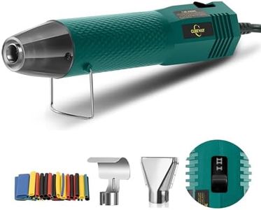 Heat Gun 350W with Dual Temp 392°F & 662°F and 2 Nozzles, Fast Heat Hot Air Gun with Overload Protection, 6.56Ft Long Cable for Crafting, Shrink Tubing, Vinyl Wrap, Epoxy