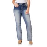 WallFlower Women's Luscious Curvy Bootcut Mid-Rise Insta Stretch Juniors Jeans (Standard and Plus), Camille, 18