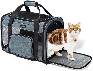Fostanfly Cat Carriers for Large Cats 20 lbs, Dog Carriers for Small Dogs, Pet Carrier for Medium Cats Under 25 Dog Travel Bag with Big Pocket,4 Ventilated Windows, 3 Doors