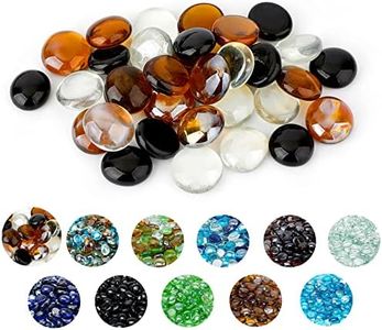 Skyflame 10-Pound Blended Fire Glass Beads for Fire Pit Fireplace Landscaping, 1/2-Inch Onyx Black, Crystal Ice, Caramel Luster