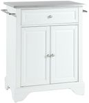 Crosley Furniture LaFayette Cuisine Kitchen Island with Stainless Steel Top - White