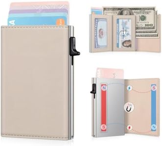 Ruiici Small Wallet Women RFID Blocking Slim Card Wallet - Compact Credit Card Holder for 9-12 Cards with Cash Slot & Clear ID Window, Birthday Gifts for Women