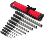 RAM-PRO Roll Pin Punch Set with Storage Pouch, 9 Piece Steel Removal Tool Kit | Perfect for Jewelry, Watches, Spring/Tension Pins