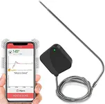 NutriChef Smart Bluetooth BBQ Thermometer - Upgraded Stainless Probe Safe to Leave in Grill, Outdoor Barbecue or Meat Smoker - Wireless Remote Alert iOS Android Phone WiFi App - PWIRBBQ40.9