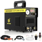 HZXVOGEN Plasma Cutter, 50Amps Portable Plasma Cutter with Post Flow, 110/220V Dual Voltage Digital Display DC IGBT Inverter HF Air Plasma Cutting Machine, 1/3 inch Clean Cut for Beginners DIY(HVC50)