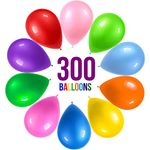 Prextex 300 Party Balloons 12 Inch 10 Assorted Rainbow Colors - Bulk Pack of Strong Latex Balloons for Party Decorations, Birthday Parties Supplies or Arch Decor - Helium Quality