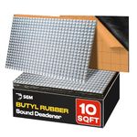 SGM Silver 80mil 10 sqft Car Sound Deadening Mat, Automotive Sound Deadener, Self Adhesive Butyl Car Sound Deadening Material, Audio Noise Insulation and Dampening Sheets