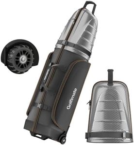 Golf Travel Bags for Airlines with Carbon Fiber Hard Top, Protective Club Traveling Cover with Wheel, Golf Club Carrier Case for Airplanes, Thick Padding, Durable Zippers and 2 Sided Spacious Pockets