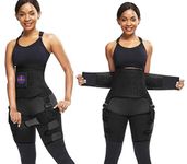 HerBose Waist Trainer for Women, Butt Lifter and HIPS, Thigh Trimmers Eraser Shapeware Booty Belt (Black, Medium)