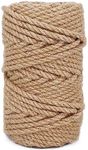 Leecogo 4.5mm Jute Rope 100 Feet Natural Craft Rope Twine String Perfect for Home Gardening Macrame Arts Crafts DIY Cat Scratching Post Replacement Repairing Recovering Cats Toy Making,Brown
