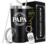 SpenMeta Papa Gifts - Funny Gifts for Papa from Grandchildren, Grandkids - Christmas, Fathers Day Gift Idea for Grandfather, Papa The Man The Myth The Legend - 20oz Papa Tumbler