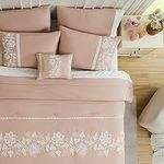 MAIREVE Pink Comforter Set King 7 P
