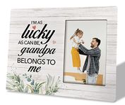 To Grandpa Photo Frame Gifts, The Best Grandpa Belongs to Me, Wooden Picture Frame Gift, Grandpa Photo, Photo on Wood, Photo Frame Gift for Grandpa Birthday and Holidays, Best Papa Present