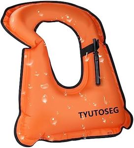 TYUTOSEG Snorkel Vests for Adults，Inflatable Snorkel Vest for Adults for Water Sports Fun Safety (Orange)