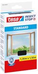 tesa Insect Stop Hook & Loop STANDARD for Windows - Self Adhesive Window Fly Screen - Cut to Desired Size - in Anthracite, 130 cm x 150 cm