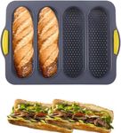 PENGQIMM Silicone Loaf Pan Baking Pan for Baking French Baguettes/Hot Dog Buns,Silicone Baguette Pan,Nonstick 3 Wave Loaves French Toast Bread Baking Tray Bake Mold,DIY Making Cake Baking Mould