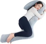 SAHEYER Swan Body Pillow with Cover, 68 Inch Long Body Pillow Memory Foam Body Pillow, 3-Shaped Full Body Pillow Hug Sleep Support Pregnancy Pillow- for Back, HIPS, Legs, Belly for Adult (Grey)