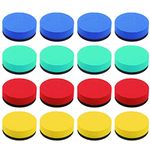 Cinvo 16 Pack Mini Dry Erase Erasers Magnetic Whiteboard Erasers Chalkboard Cleaners Dry Erasers Wiper for Classroom Student Teacher Back to School Supplies Office and Home Use(4 Colors, 2 x 2 Inch)