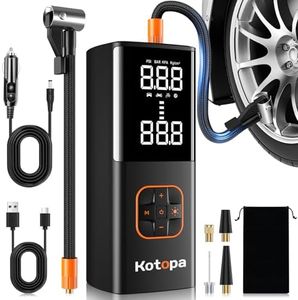 Compressore Aria Portatile, 150PSI Gonfiatore Elettrico Portatile, Compressore Aria con 25000mah Battery, Ricaricabile, Schermo LCD Digitale, Pompa per Bicicletta, Auto, Moto, Monopattino, Palloni