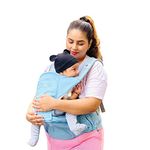 POLKA TOTS 6 In 1 Baby Carrier With Detachable Hip Seat,Convertible Cushioned Toddlers Carry Bag With Strong Back & Lumbar Support,Adjustable Soft Kangaroo Waistbelt For 3 To 36 Months (Shell Blue)