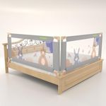 BAYBEE Baby Bed Rail Guard for Baby Safety with 28 Height Adjustable, Portable Bed Side Protector for Baby Falling | Foldable Single Side Bed Railing for Baby Toddler (2 Side, Light Grey, 200x80cm)