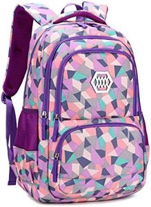 Bansusu Geometric Prints Primary School Student Satchel Backpack For Girls Boys Preppy Schoolbag