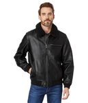 Levi's Men's Faux Leather Aviator Bomber Jacket with Sherpa Collar, Black, Large