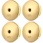 Earring Backs Gold for Stud 925 Sterling Silver Safety Locking Lifters Secure Hypoallergenic Magic Earring Backs