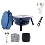 Peng Essentials FoldGrill Foldable Barbeque Grill with Accessories for Home | Portable barbeque, Easy to Assemble, Heat Resistant, Anti Rust | Charcoal Griller BBQ With Set of 10 Premium Accessories