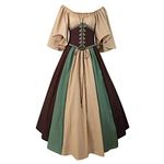 Womens Medieval Renaissance Costume Plus Size Gothic Dress Off Shoulder Victorian Dresses Vintage Halloween Dress