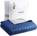 YnM Cooling Weighted Blanket for Adults, Cooling & Cozy Velvet Dual-Sided, 40lbs Heavy Bed Throw for Couple, Four Seasons Use (88x104 Inches, Queen Bed, Blue/Grey)