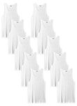 Andrew Scott Men's 10-Pack Color A Shirt Tank Top Undershirts - White - Medium