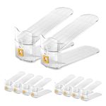 CiBiZi Adjustable Shoe Slots Organisers 10PACK Clear Space Saving Shoe Stacker Shoe Rack Holder Oraganizers for Closet Cabinet Storage (Transparent10PCS)