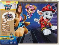 Spin Master Paw Patrol The Movie - Set of 5 Wood Puzzles with Storage Box for Kids - Ages 4 and Up, 6063152