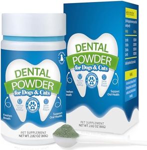 Dog Dental Powder - for Plaque Off & Tartar Removal, Fresh Breath - Teeth Cleaning for Dogs, Bad Breath Treatment - Advanced Oral Care with Probiotic Blend, Essential Vitamins, 80g (2.82oz)