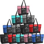 Buryeah 12 Pcs Nurse Cna Tote Bags with Mesh Pockets for Work Gifts Nursing Appreciation Gifts for Christmas Nurses Week