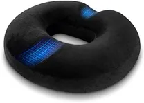 HOMCA Donut Pillow Seat Cushion, Hemorrhoid Pillows for Sitting After Surgery, Memory Foam Donut Cushion for Postpartum Pregnancy, Tailbone Pain, Office Chair Cushion for Pressure(Black)