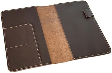 GDCELPA Composition Notebook Cover Leather Planner Cover Folio for A5 6x9in Journal with Pen Slot Card Holder