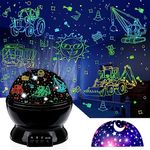 Car Truck Night Light Projector Toys for Boys Age 3-5 Toddler Tractor Nightlights 360 Degree Rotation with 17 Colors Changing Baby Ceiling Light Projector for Boys Girls Bedroom Decoration