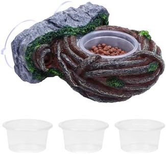 AIICIOO Single Vine Gecko Feeder Ledge Reptiles Terrario Cuenco de Agua Bebedero para Terrario Lagarto Ventosas Vine Comedero Terrario Decoración para Barba Serpiente Tortuga con 4 Unidades Bowl