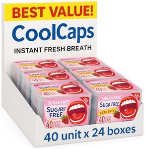 Papermints CoolCaps Breath Mints Sugar Free for Bad Breath Strawberry 24 pack – 960 mints. Extreme bad breath treatment for adults. Breath Freshener Sugar Free Mints.