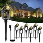 GLOBELIT Garden Spotlights Mains Powered 20M, 3W*6 Pack Outdoor Low Voltage Garden Lights,27V Warm White 3000K Garden Spike Lights IP65 Waterproof for Walkway, Lawn, House, Yard (6-in-1)