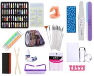 D.B.Z.® Nail Art Kit - 48 Pcs Glass Bottles Glitter,100 Nails,5 Nail Tapes, Stamping Plate, Stamper with Scrapper, Cuticle Wooden Sticks Buffer Complete Nail Art Ki For Learners & Professional.