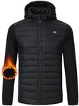 JINSHI Men's Lightweight Running Puffer Jacket Full Zip Warm Golf Track Jacket Winter Mens Quilted Insulated Jacket, Black03, Large