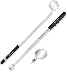 Tooluxe 20731L Telescoping Magnetic Pickup Tool & Inspection Mirror Set, 3 Piece, Telescoping Handle W/Additional Mirror Attachment, Telescoping Magnet Tool, Magnetic Pickup, Telescoping Mirror Tool