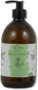 Cold Pressed Organic Pure Castor Oil 500 ml, Glass Bottle with a Pump, Vegan, BP Grade, Hexane Free, Non-GMO