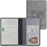 kwmobile Registration and Insurance Holder - Car Document Holder for Vehicle Documents and Cards - PU Leather with Design - Grey