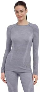 FALKE Women's Wool Tech Base Layer Top, Grey-Heather, S